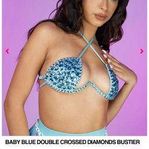 ISO: BABY BLUE DOUBLE CROSSES DIAMOND BUSTIER RAVEWONDERLAND